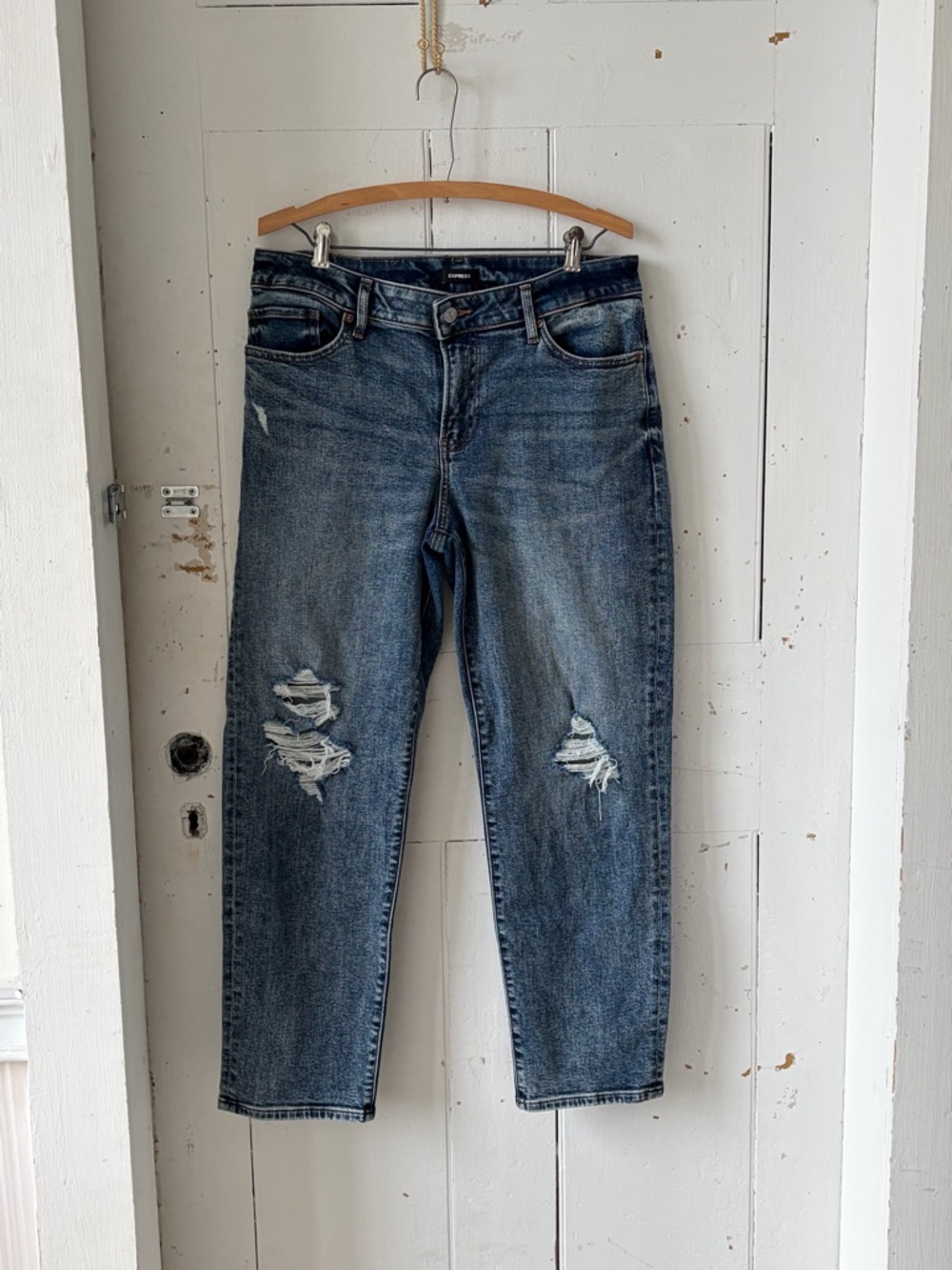 Express Boyfriend Denim Jeans Medium Wash